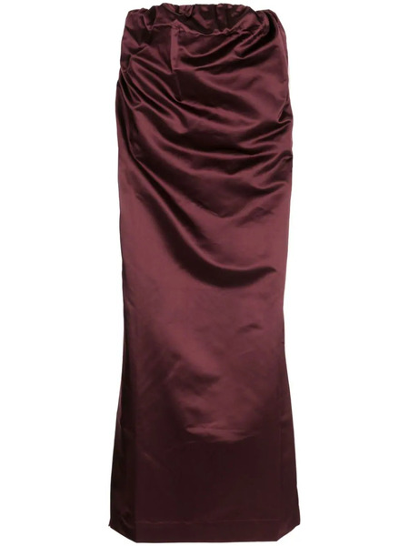  Sa Su Phi Satin-finish Silk Skirt - Red 