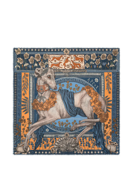 Sabina Savage Illustration Scarf - Blue 