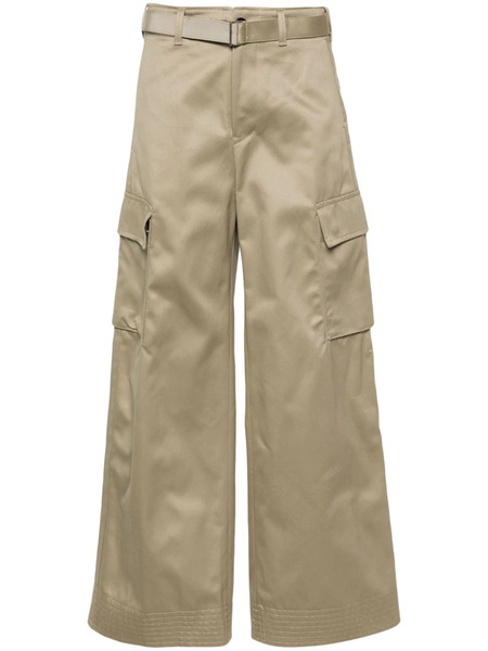  Sacai Belted Cargo Trousers - Brown 