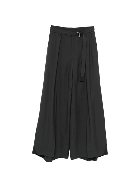  Sacai Belted Pleated Trousers - Grey 