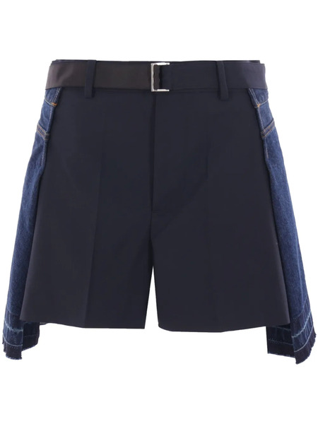  Sacai Belted Shorts - Blue 