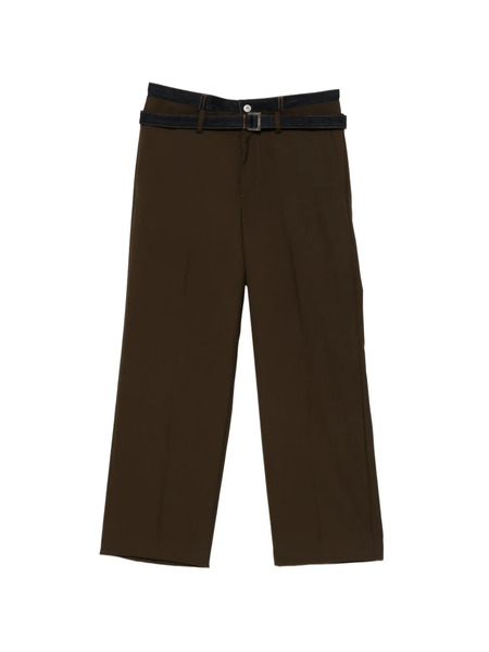  Sacai Belted Trousers - Brown 