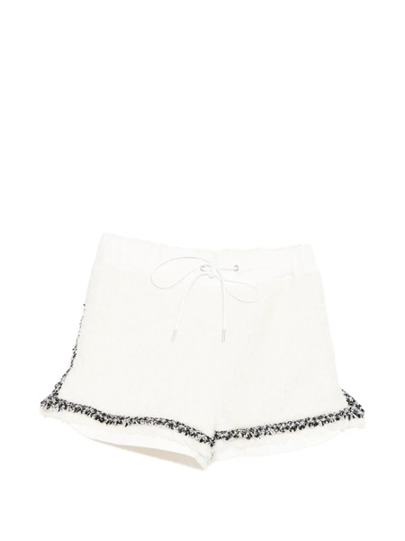  Sacai Boucle-trim Shorts - White 