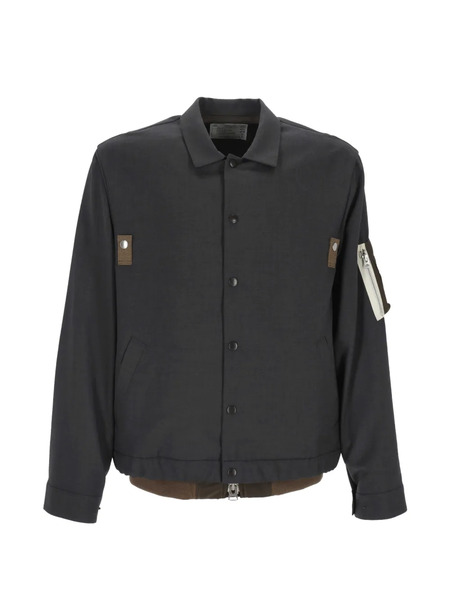 Sacai Button Zip Jacket - Grey 