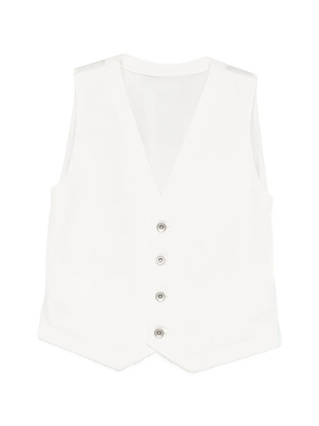  Sacai Buttoned Drawstring Waistcoat - White 