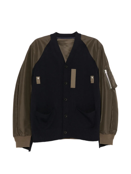  Sacai Buttoned Panelled Jacket - Blue 