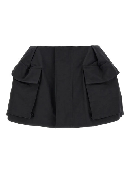  Sacai Cargo Zip Mini Shorts - Black 