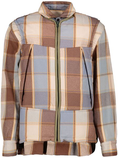  Sacai Checked Jacket - Brown 