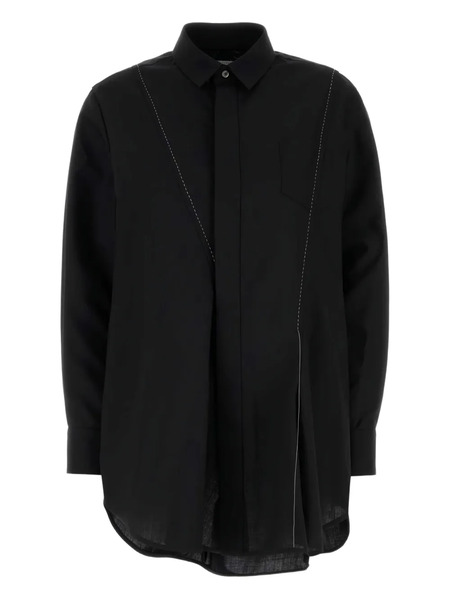  Sacai Contrast-stitch Shirt - Black 