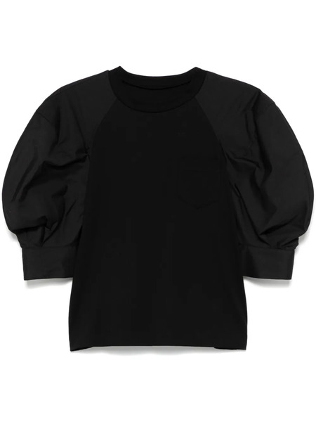  Sacai Contrasting-sleeves T-shirt - Black 