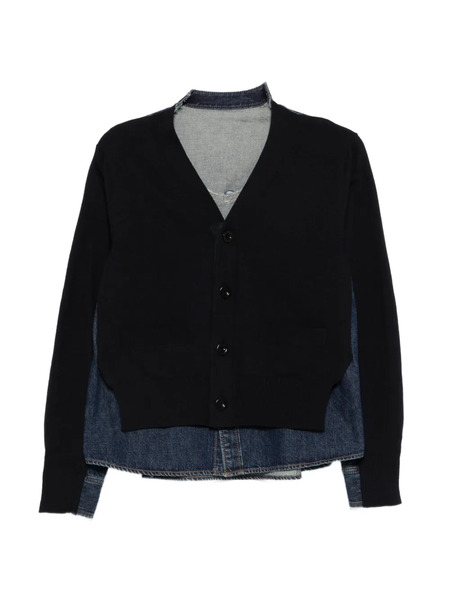  Sacai Denim Knit Cardigan - Blue 