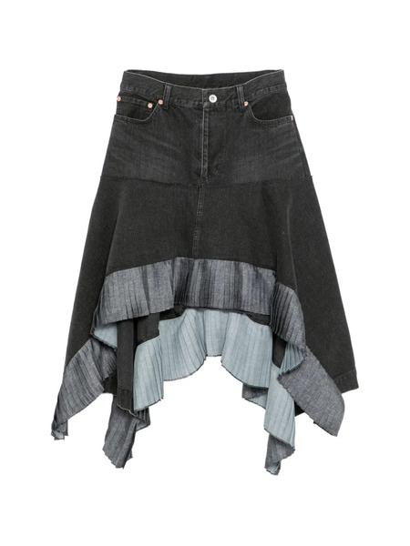  Sacai Denim Midi Skirt - Black 