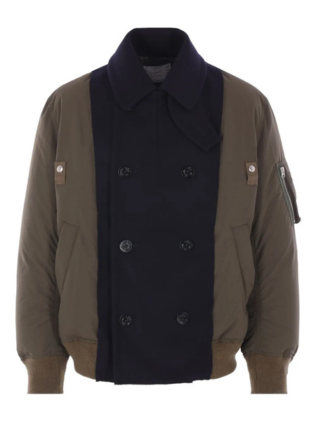  Sacai Double-breasted Anchor-button Coat - Blue 