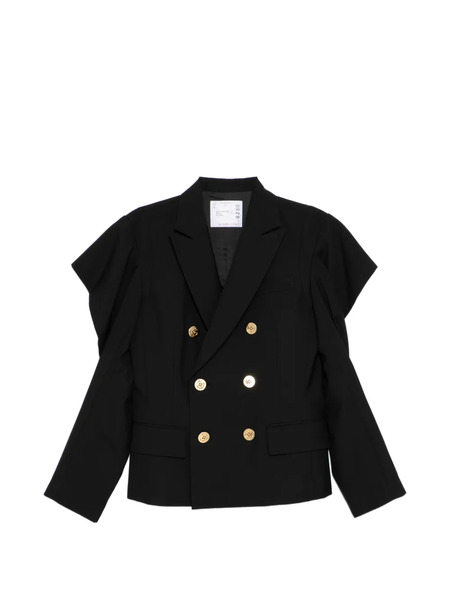  Sacai Double-breasted Blazer - Black 