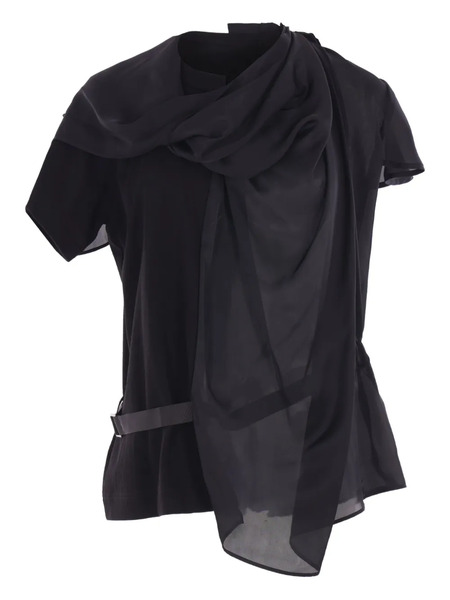  Sacai Draped Belted Blouse - Black 