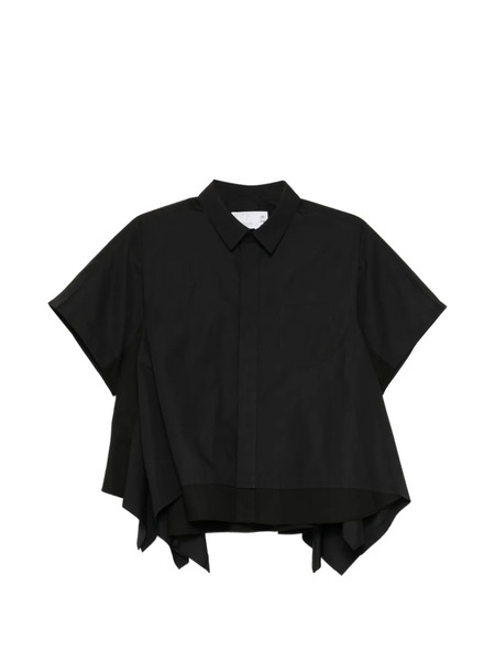  Sacai Flared Asymmetric Hem Shirt - Black 
