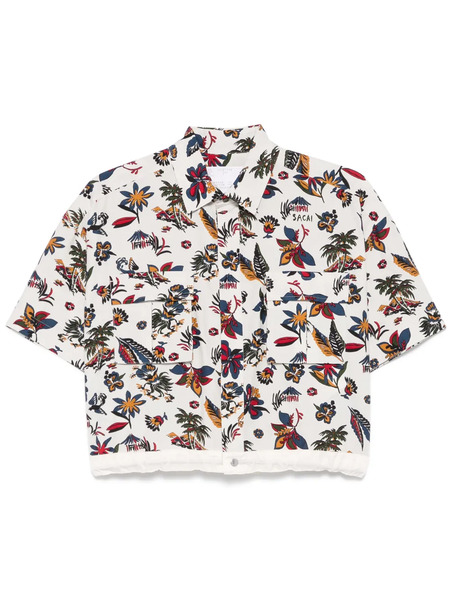  Sacai Floral-print Shirt - Grey 