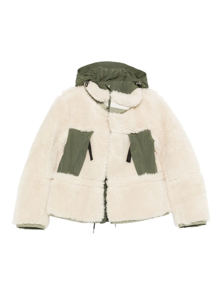  Sacai Hooded Panelled Jacket - Neutrals 