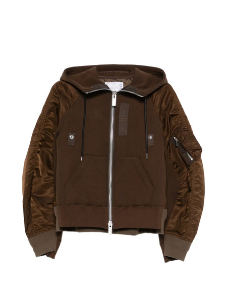  Sacai Hooded Sleeve Sweatshirt - Brown 