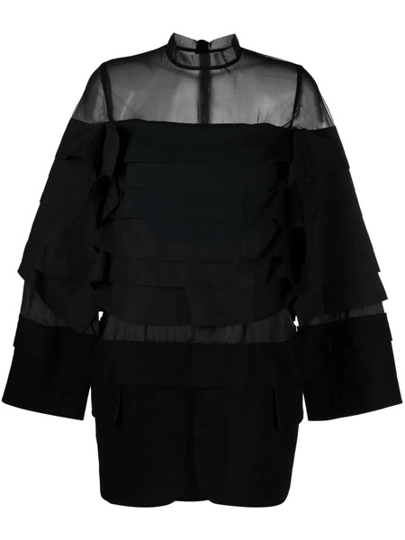  Sacai Layered-effect Panelled Minidress - Black 
