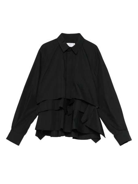  Sacai Layered Ruffled Shirt - Black 