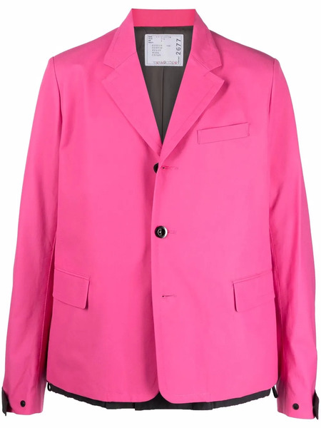  Sacai Layered Single-breasted Blazer - Pink 