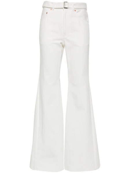  Sacai Mid-rise Flared Jeans - White 