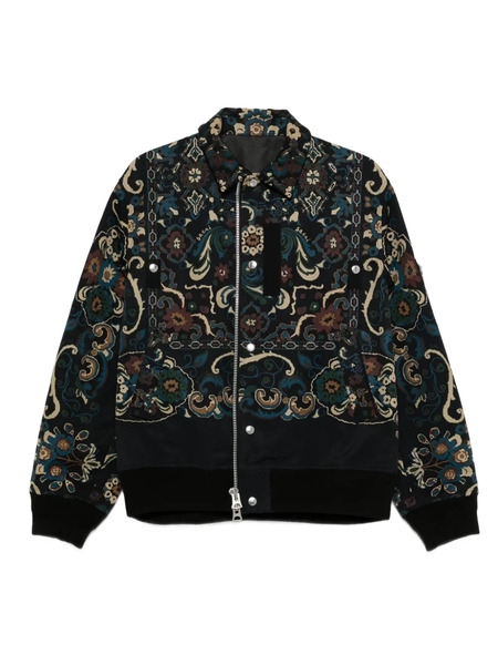  Sacai Paisley-print Zip-front Jacket - Black 