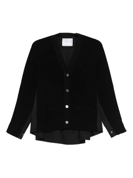  Sacai Panelled Cardigan - Black 