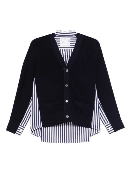  Sacai Panelled Cardigan - Blue 