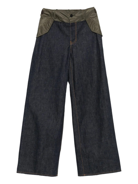  Sacai Panelled Cotton Jeans - Blue 