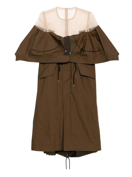  Sacai Panelled Dress - Brown 