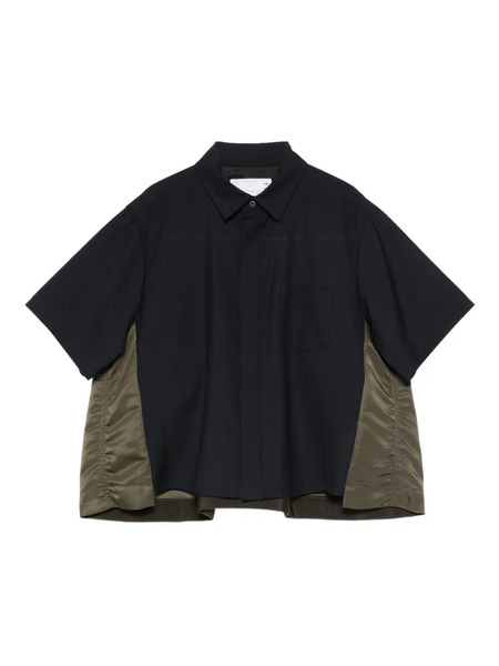  Sacai Panelled Short-sleeve Shirt - Blue 