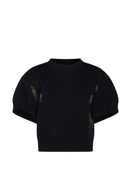  Sacai Panelled Short-sleeve Sweater - Blue 