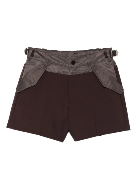  Sacai Panelled Tailored Shorts - Brown 