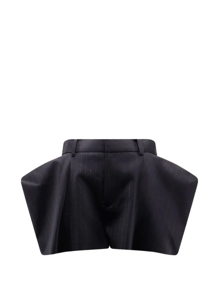  Sacai Pinstripe Flared Shorts - Blue 