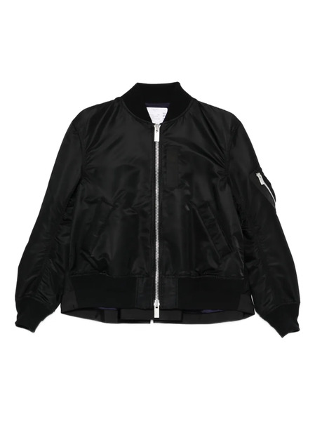  Sacai Pleat-detail Bomber Jacket - Black 