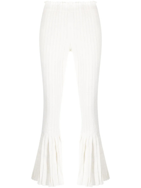  Sacai Pleated Cropped Trousers - White 