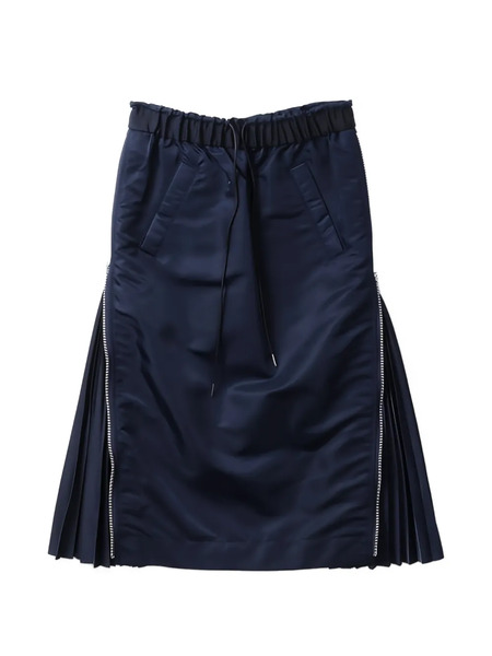  Sacai Pleated Midi Skirt - Blue 