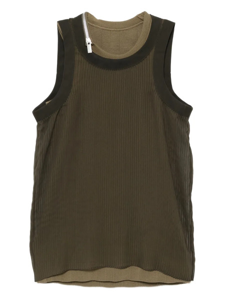  Sacai Pleated Vest - Green 