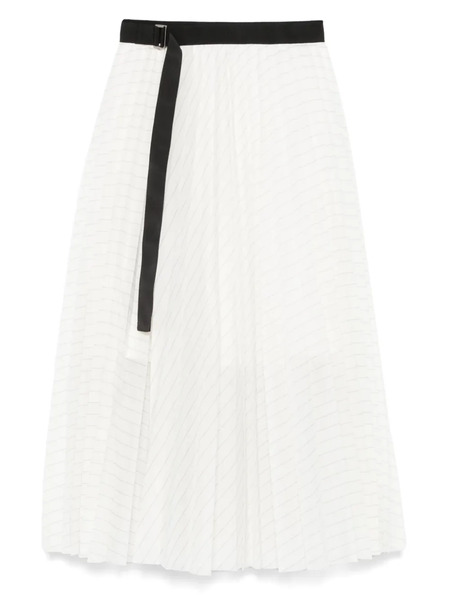  Sacai Plissé Midi Skirt - White 