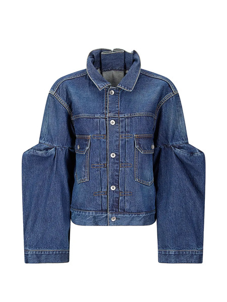  Sacai Puff-sleeve Denim Jacket - Blue 