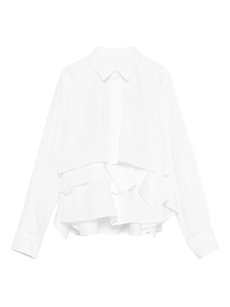  Sacai Ruffled Layered Shirt - White 