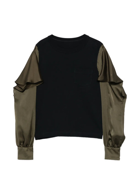  Sacai Ruffled Long-sleeve Blouse - Blue 