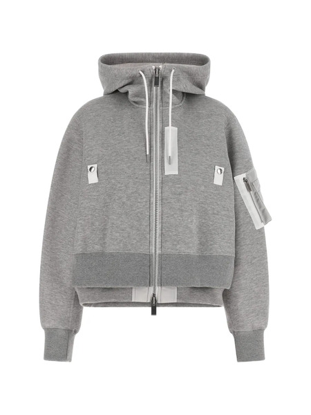 Sacai Sponge Zip-up Hoodie - Grey 
