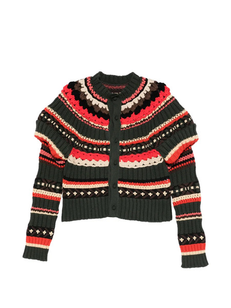  Sacai Striped Cardigan - Green 