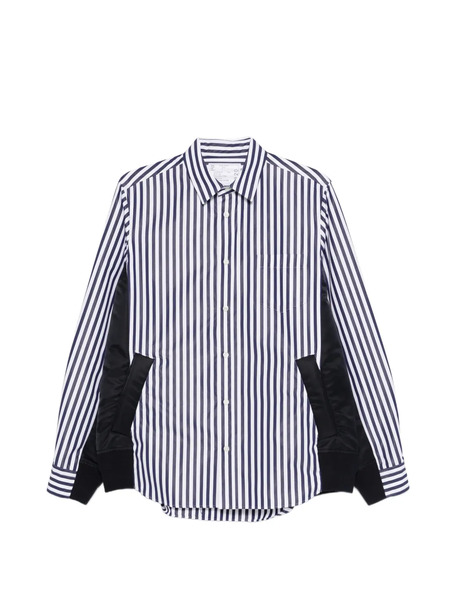  Sacai Striped-pattern Panelled Shirt - White 