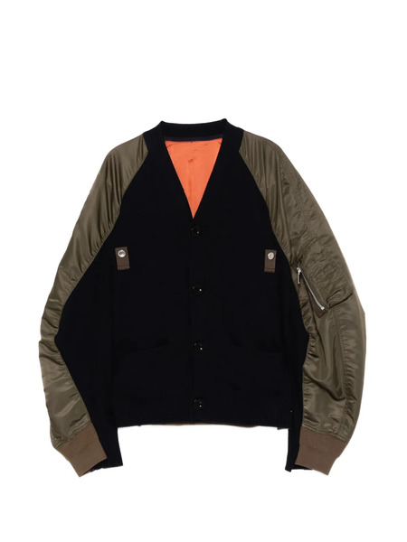  Sacai Twill Cardigan - Green 