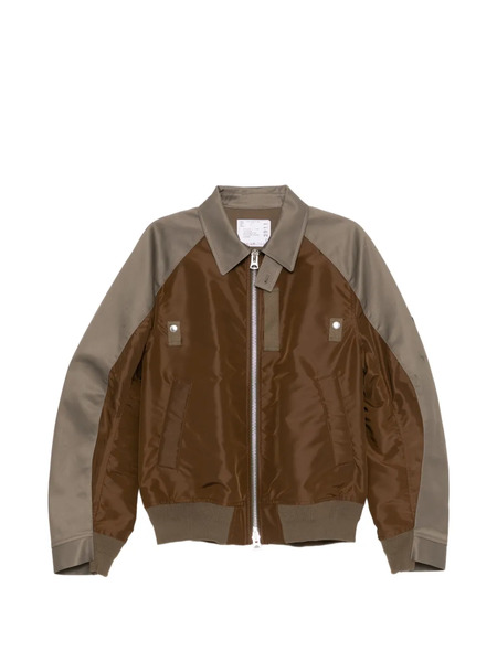 Sacai Two-way Zip Fastening Jacket - Brown 