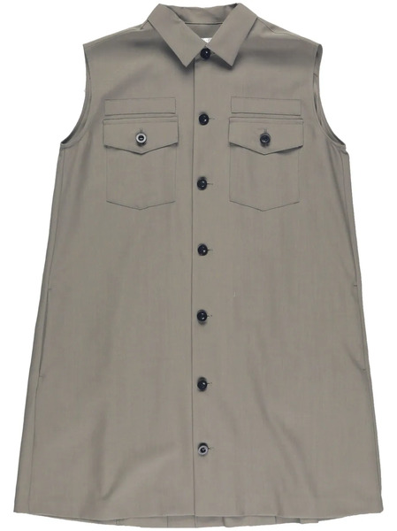  Sacai Wool-blend Dress - Brown 
